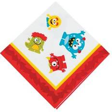 Fun Express Mini monster beverage napkins, party supplies, 16 pieces