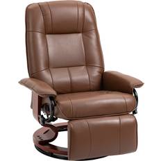 Lounge Chairs Homcom Faux Manual Recliner, Adjustable Swivel Footrest Lounge Chair