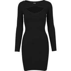 Urban Classics Ladies Cut Out Mini Knit Evening Dress - Black