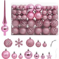 Rosa Juletrepynt vidaXL 111 Piece Bauble Set Christmas Tree Ornament