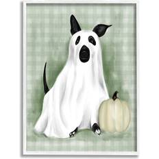 Wall Decorations Stupell Industries Dog Ghost Halloween Costume Giclee Framed Art