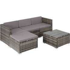 Rattan Lounge-Sets tectake Rattan Garden Lignano Outdoor Lounge Set