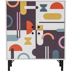 Oppslagstavler Hanah Home Sia Highboard Vit/Brun/Lila/Gul Anslagstavla