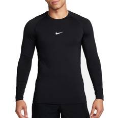 Nike Pro Men's Dri-FIT Slim Long-Sleeve Fitness Top - Black/White