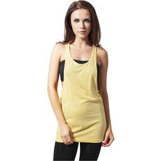 Leinen Tanktops Urban Classics Hemd Gelb Relaxed Fit für Damen