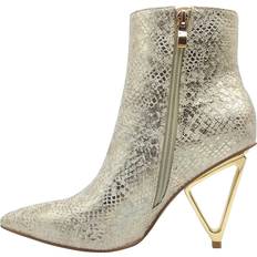 Gold Ankle Boots Ninety Union Women's Gia Leopard Print Booties Gold