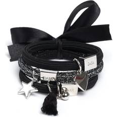 Svarte Hårstrikker Dark Ties 3 pk Charm Combo, Hårbånd & Hårpynt