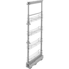 Kitchen Drawers & Shelves Rev-A-Shelf 4-1/8 in. Chrome 4 Basket Pull-Out Pantry with Soft-Close Slides