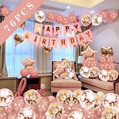 Garlands Rose gold birthday party decorations, happy birthday banner, rose gold