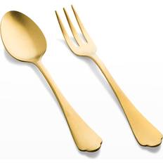 Mepra Set Fork Pewter Oro Nero Serving Spoon