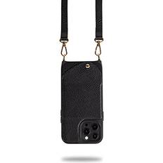 Noémie Apple iPhone 13 Pro Max/iPhone 12 Pro Max Wallet & Crossbody Strap Case Black/Gold