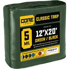 Tents Core Tarps Green/Black 5Mil 12 x 20 Tarp, CT-503-12X20, CT-503-12x20