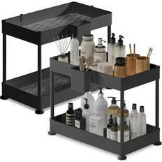 StorageBud 2 Tier Under Kitchen Sink Organizer with Sliding Drawer