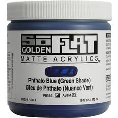 Golden SoFlat Matte Acrylic Paint Phthalo Blue Shade 473 ml, Jar