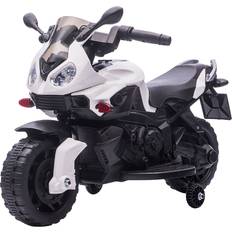 Electric Ride-on Bikes Aosom Ride-on Electric Motorcycle, Pedal Bike w/ Headlight, Training Wheels White White