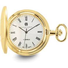 Pocket Watches Charles Hubert Gold Finish Brass White 42mm Pocket