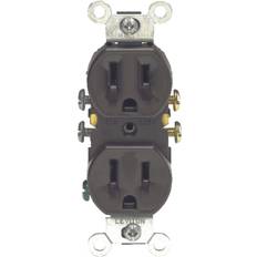 Wall Outlets Leviton 15 amps 125 V Duplex Brown Outlet 5-15R 1 pk