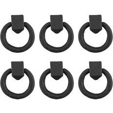 Renovators Supply Black RSF Iron Rustproof Cabinet Pull Ring Set of 6