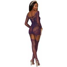 Dreamgirl Plus Fishnet Bodystocking with Knitted Teddy -0326X, Color: Black  - JCPenney