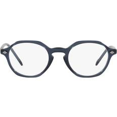 Vogue Eyewear Men Glasses Vogue Eyewear Men Round Prescription Frames, Transparent Blue/Demo Lens, mm