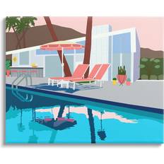 Stupell Modern Tropical Vacation Home Poolside Lounge Chairs Wall Decor
