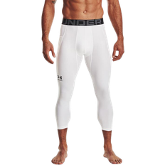 Men - Polyester Tights Under Armour Men's HeatGear 3/4 Leggings - White/Black