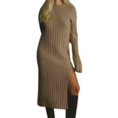 Nelly Everyday Long Knit Dress - Taupe