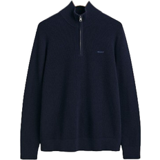 Gant Men Ribbed Half Zip Sweater - Evening Blue