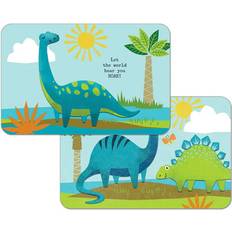 Best Placemats CounterArt Reversible Wipe-clean Placemats Set of 4 Kids Dino World Multi