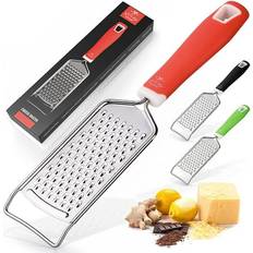 Red Graters Zulay Kitchen Professional Steel Cheese Grater