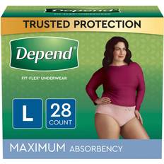 Always Discreet Boutique, Incontinence & Postpartum Underwear for Women,  Maximum Protection, Peach, Large, 18 Count L 18 Count (Pack of 1)