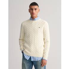 Gant Women Sweaters Gant Classic Cotton Cable Knit Jumper Cream