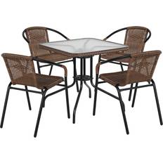 Patio Furniture Flash Furniture TLH073SQ037GY4 Patio Dining Set