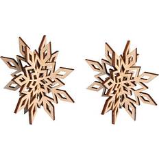 Weihnachtsbaumschmuck reduziert Rayher Wooden Snowflakes Craft Kit Juletræspynt