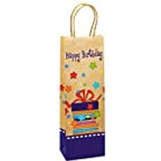 TSI 6er pack geschenktüte flasche ca. 12 x 8 x 36cm happy birthday flaschentüte