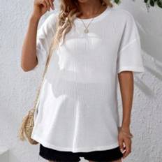 Shein Maternity Waffle Knit Drop Shoulder Tee