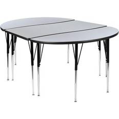 Billiard - Billiard Tables Table Sports Flash Furniture 3 Piece 86"" Oval Wave Flexible Thermal Laminate Activity Set