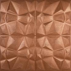 Sheet Materials Dundee Deco Peel and Stick 3D Self Adhesive Foam Wallpaper Copper Bronze Diamond 2.3 ft x 2.3 ft Each 5-Pack