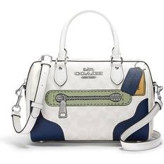 Coach Rowan Satchel In Signature Tote Bag - Illusion Glacier White Multi