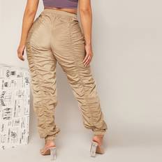 Shein XXL Pants Shein SXY Solid Ruched Stacked Pants