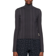 Gray - Turtleneck Sweaters - Women Marc Jacobs The Monogram Turtleneck Jumper - Black/Charcoal