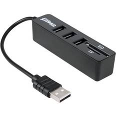 24.se USB Kortleser Hubb 2i1