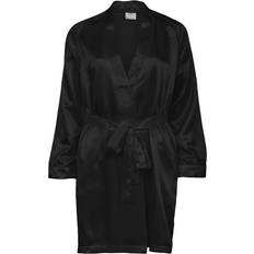 Lady Avenue Satin Kimono, Farve: Sort, Størrelse: XL, Dame