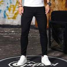 Shein Hosen & Shorts Shein Men Cotton Solid Ripped Skinny Jeans