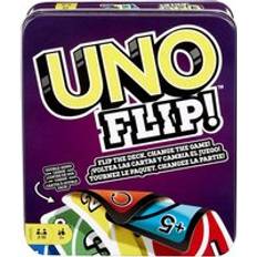 Board Games Mattel UNO FLIP! Family Card Game, with 112 Cards in a Sturdy Storage Tin, a Great Gift for 7 Year Olds [Amazon Exclusive]