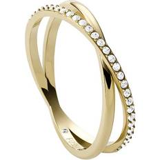 Damen - Edelstahl Ringe Fossil Edelstahl Ring - Gold/Transparent