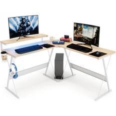 Gaming Desks Bestier 55.2" Gaming Racing Style PC Computer Desk L-Shaped Desk Corner