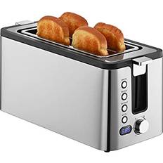 Elite Gourmet Stainless Steel 4-Slice Long-Slot Toaster