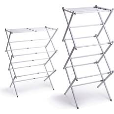 Clothing Care Bino 3-Tier Expandable Collapsing Foldable Laundry Drying Rack, White