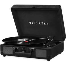 Victrola vintage 3-speed bluetooth portable suitcase record player -black velvet